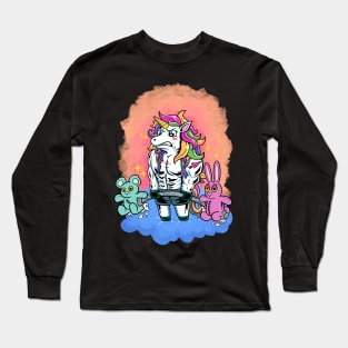 The Unstoppable Strength: The Unicorn's Den - A Design Haven for Deadlifting Long Sleeve T-Shirt